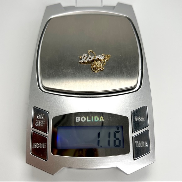 14K Yellow Gold 7"-8" Adjustable Love CZ Chain Bracelet 1g - New - Picture 6 of 6